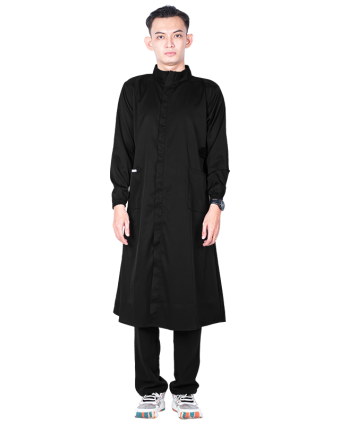 Jetblack Front Zipper Everest Gown