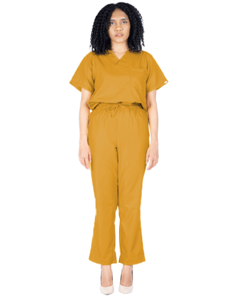 Mustard Short Sleeve Basic Scrubs