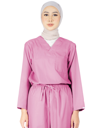 Dusty Pink Long Sleeve Basic Scrubs