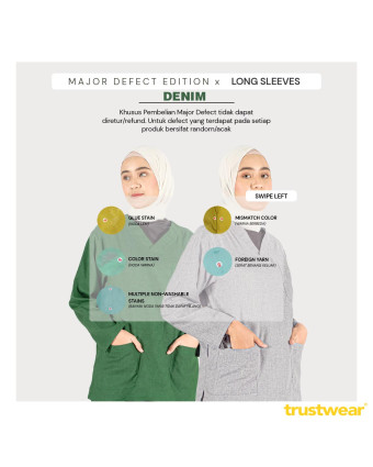 (Major Defect) Denim Emerald XL Long Sleeve