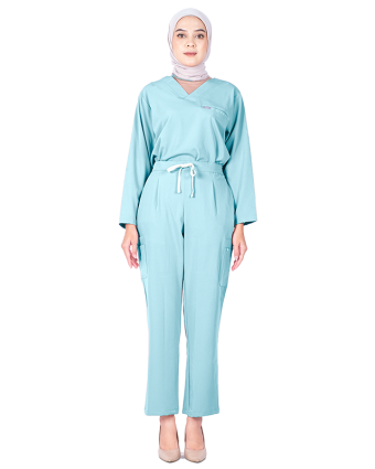 Blue Turquoise Long Sleeve Javier Scrubs