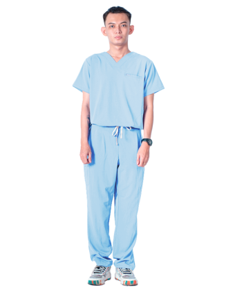 Baby Blue Short Sleeve Javier Scrubs
