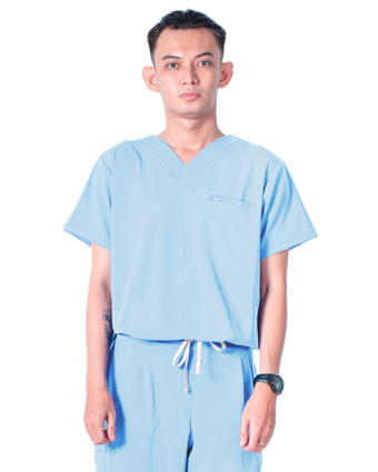 Baby Blue Short Sleeve Javier Scrubs